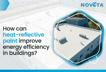 How can heat-reflective paint improve energy efficiency in buildings?