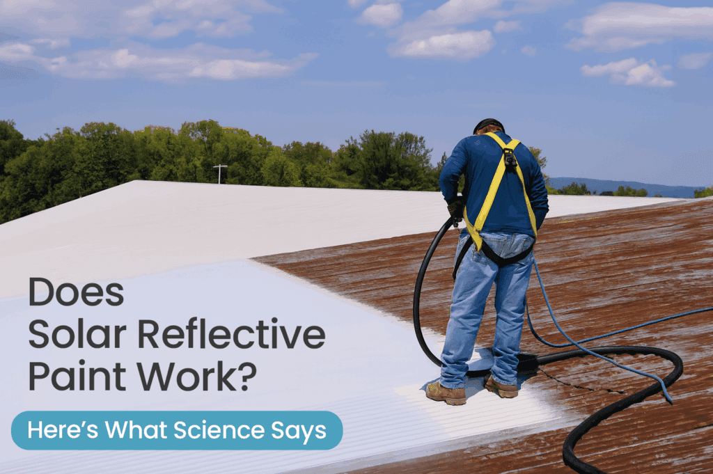 Heat reflective paint is applied on the rooftop for temperature control and energy efficiency. solar reflective paint works