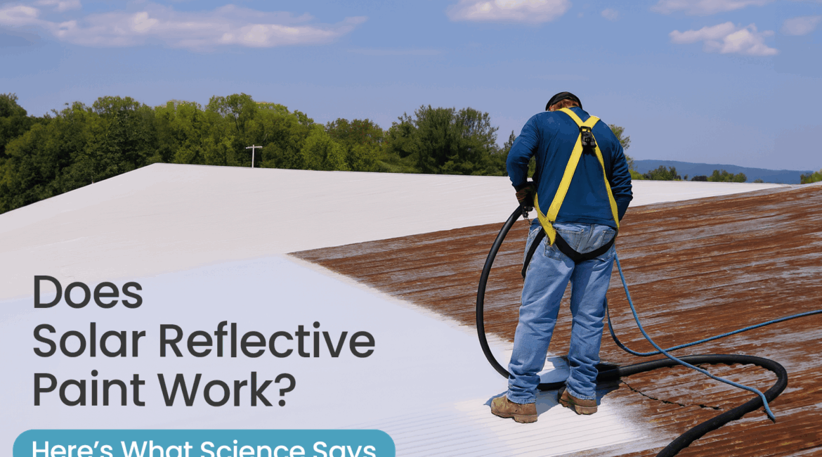 Heat reflective paint is applied on the rooftop for temperature control and energy efficiency. solar reflective paint works